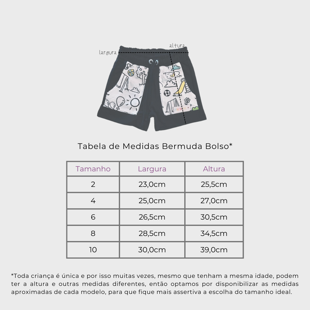 Bermuda Bolso DIA DE BRINCAR