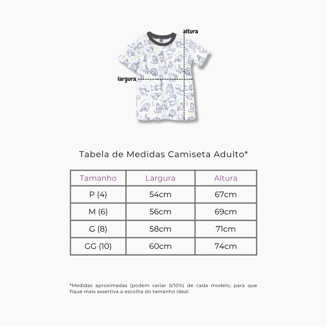 Kit Camisetas Pets Adulto + Infantil