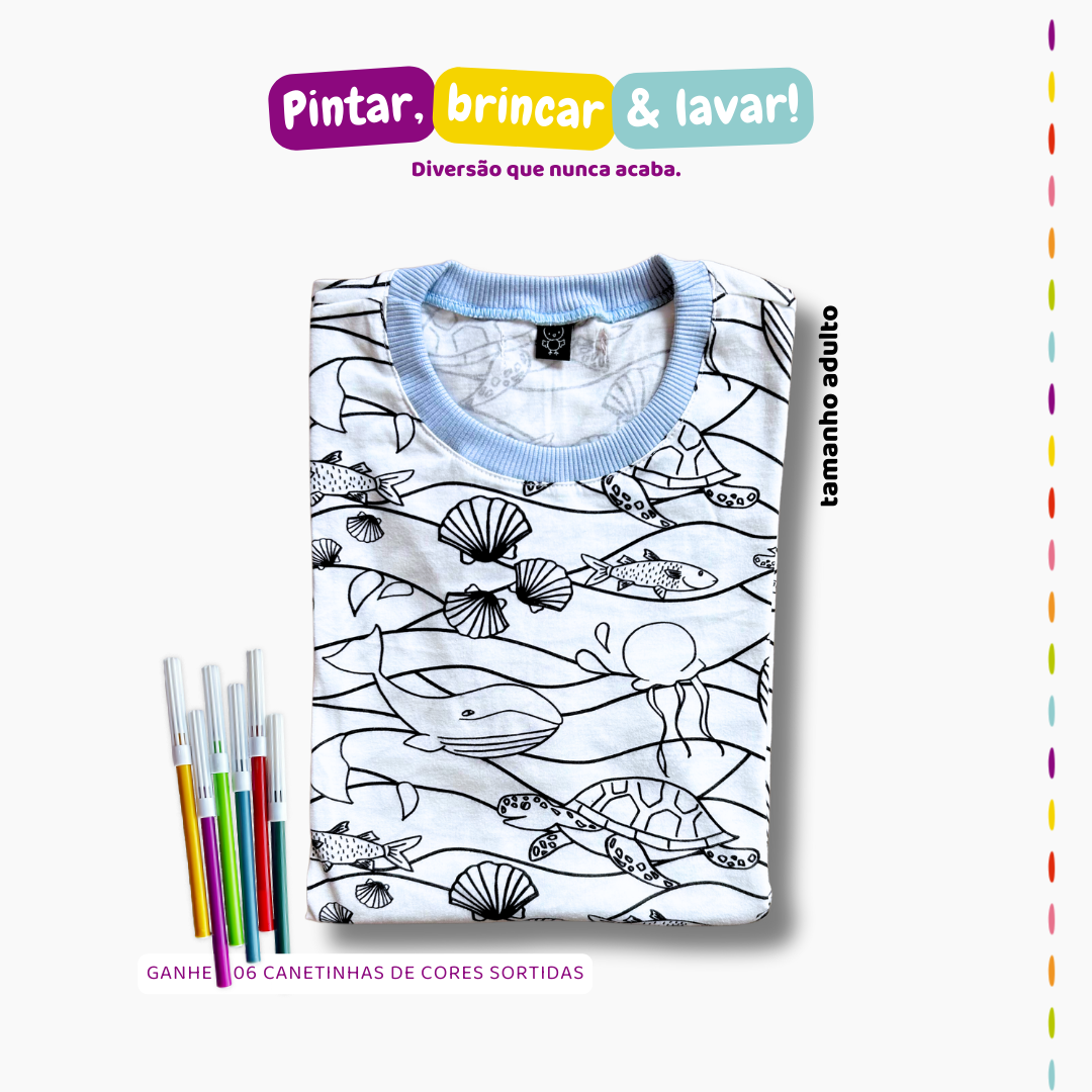 Camiseta Adulto  Um Mergulho na Ilha