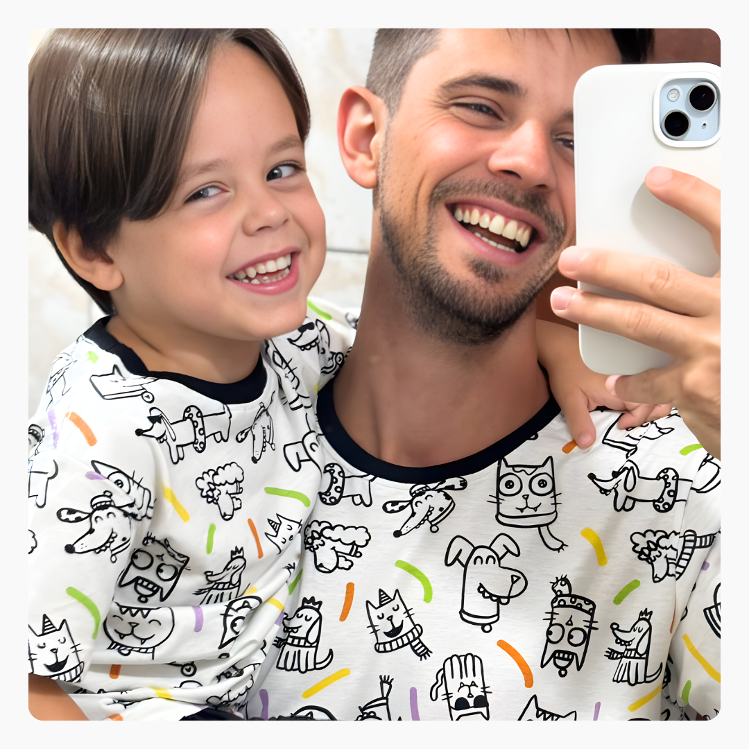 Kit Camisetas Pets Adulto + Infantil