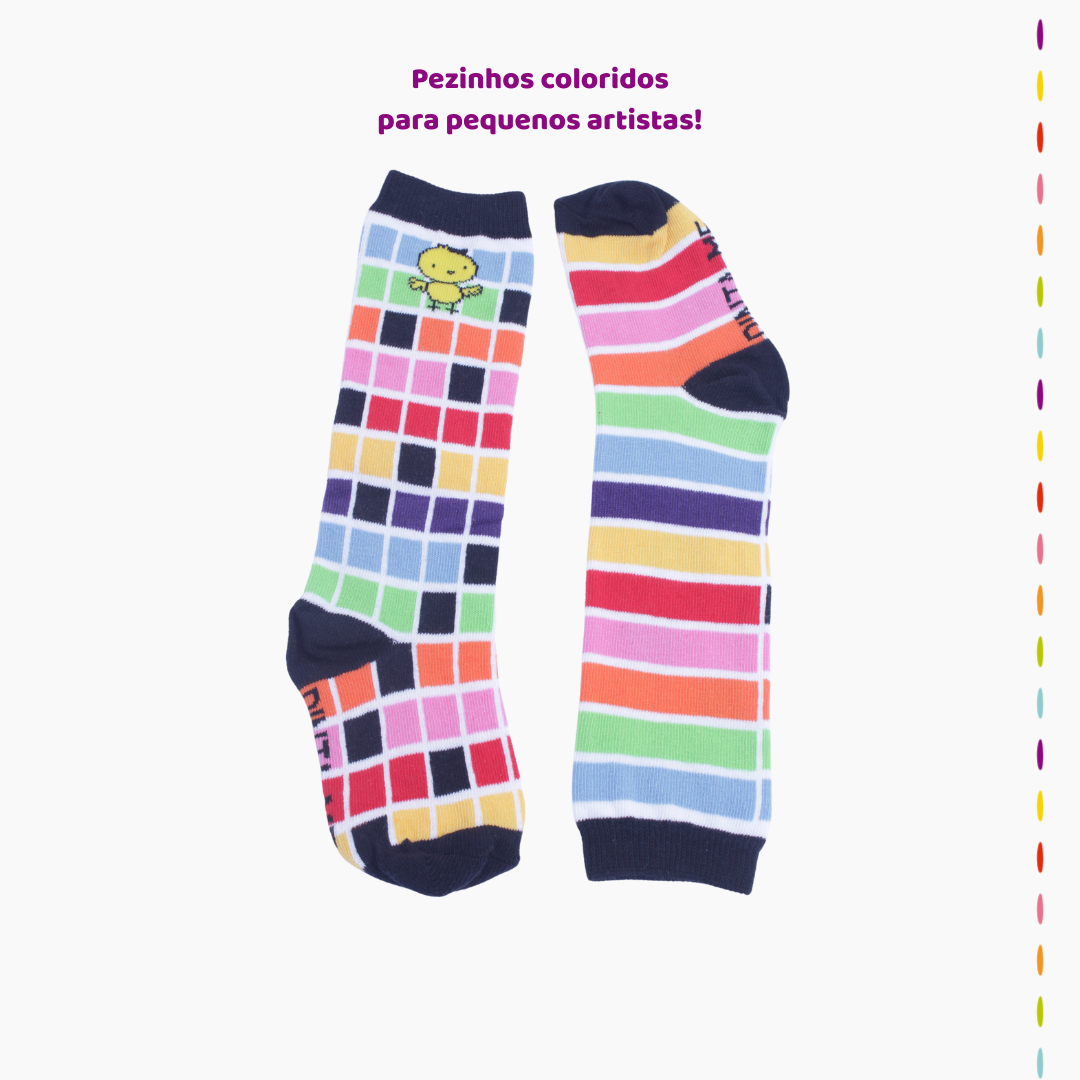 Meia 3/4 - Mix Colorida