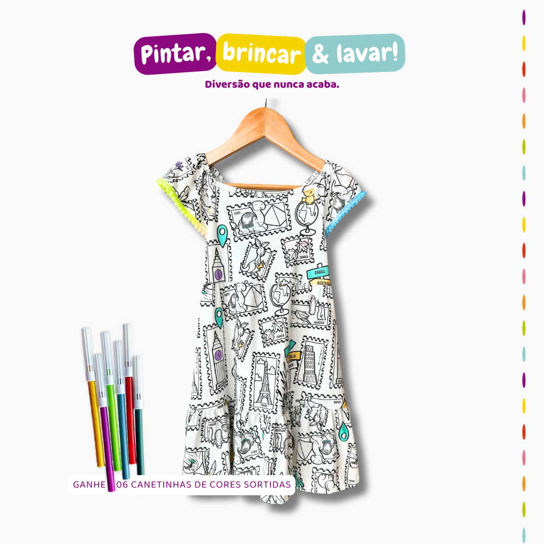 Vestido Viagem Colorida