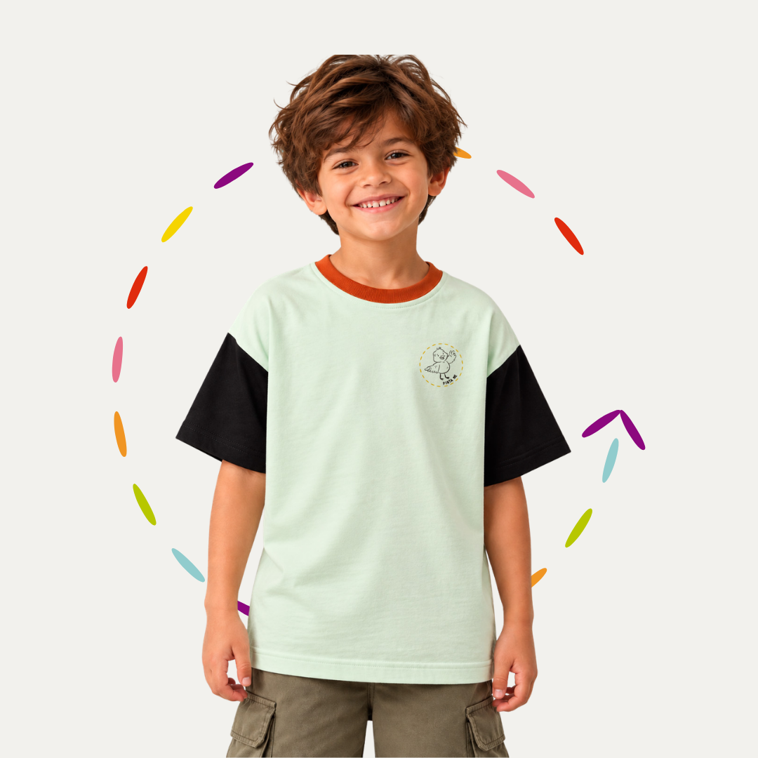 Camiseta Infantil para Pintar Arvoredo + 6 canetinhas