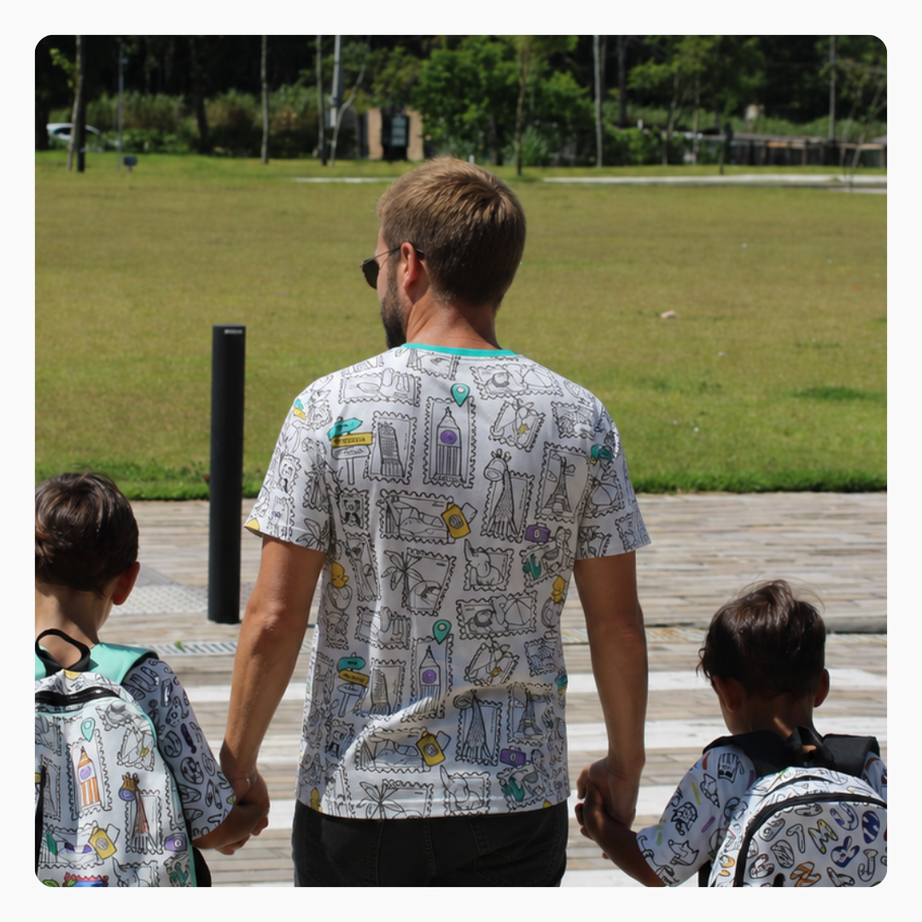 Camiseta Adulto Viagem Colorida