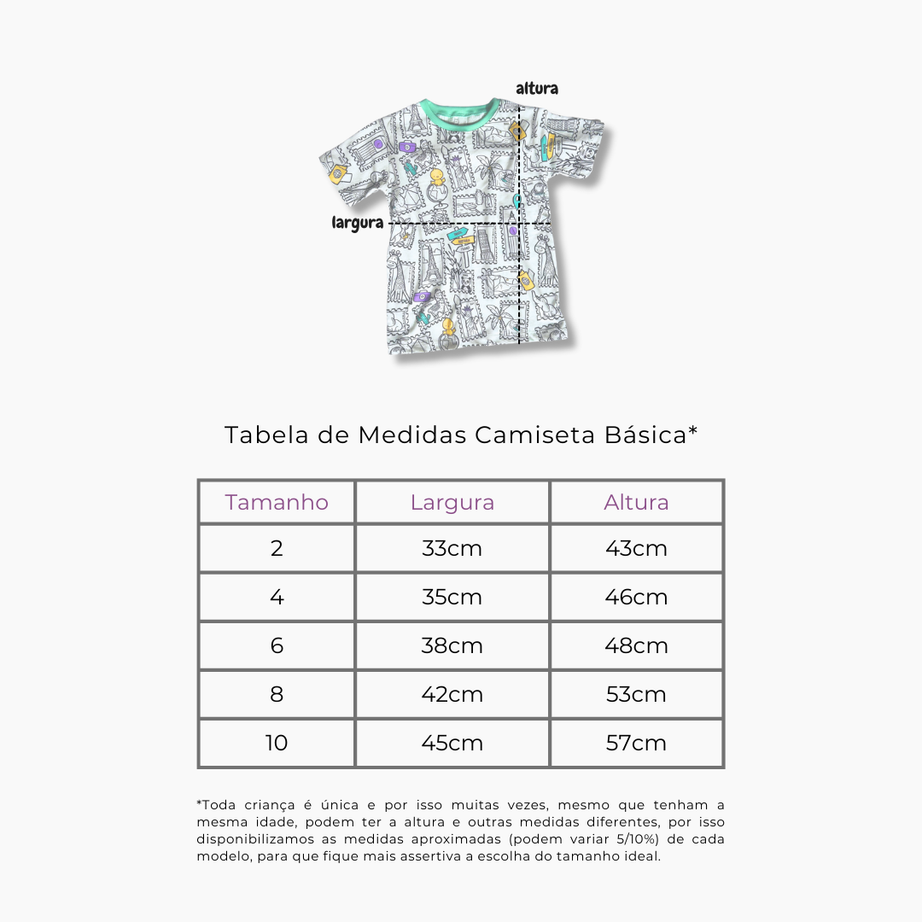 Camiseta Viagem Colorida