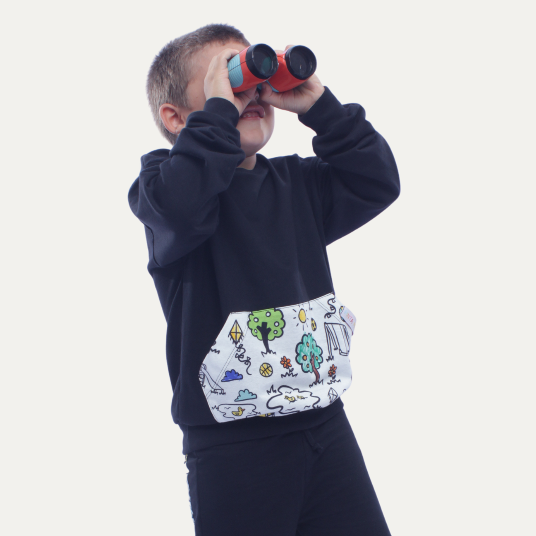 Moletom Canguru Infantil para Colorir  DIA DE BRINCAR + 6 canetinhas