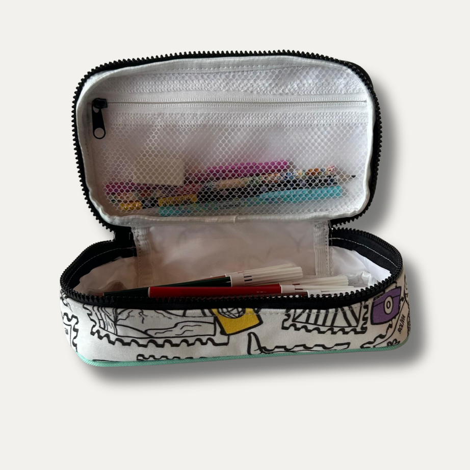 Estojo BIG Infantil para Colorir  Viagem Colorida + 6 canetinhas