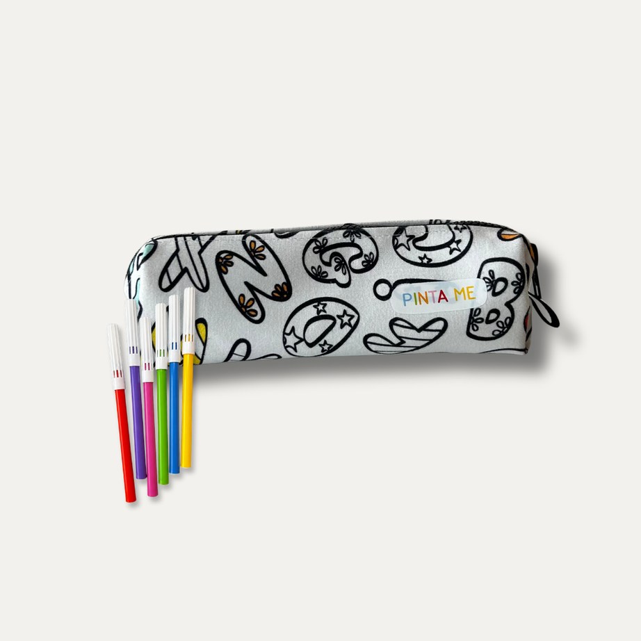 Estojo Mini Infantil para Colorir Alfabeto da PINTA + 6 canetinhas