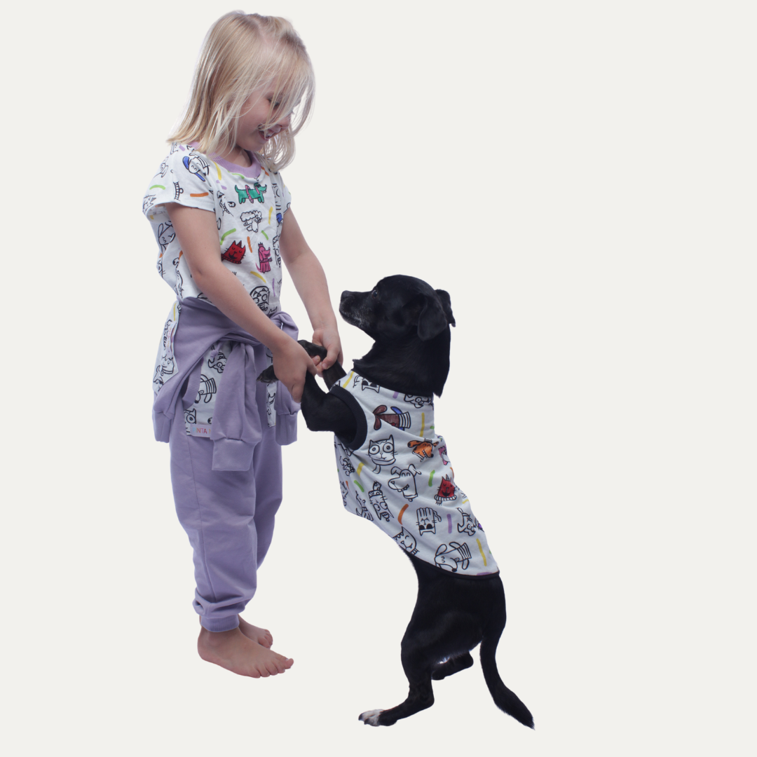 Moletom Canguru Infantil para Colorir PETS + 6 canetinhas