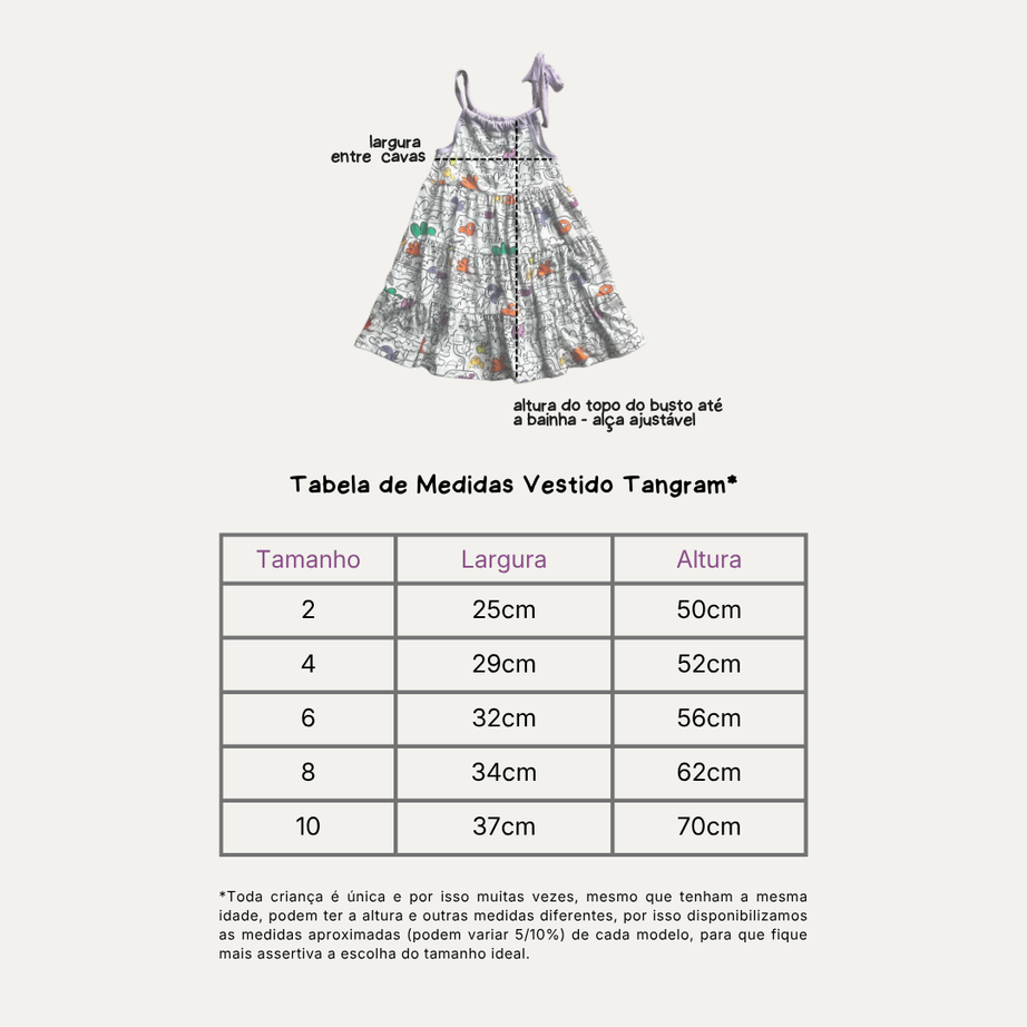Vestido Infantil para Colorir Tangram + 12 canetinhas