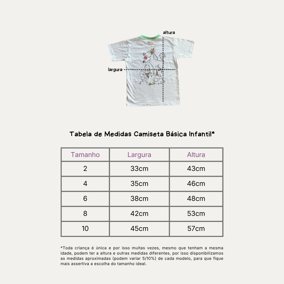 Camiseta Infantil VIRA! Sorvete para Colorir + 6 Canetinhas