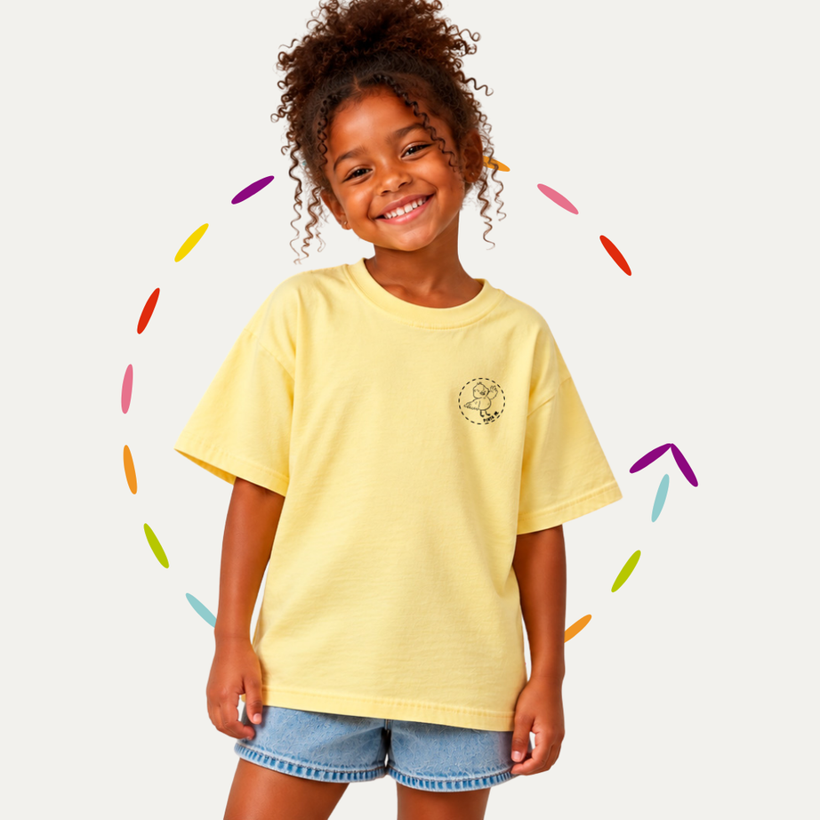 Camiseta Infantil VIRA! Obras de Arte + 6 canetinhas