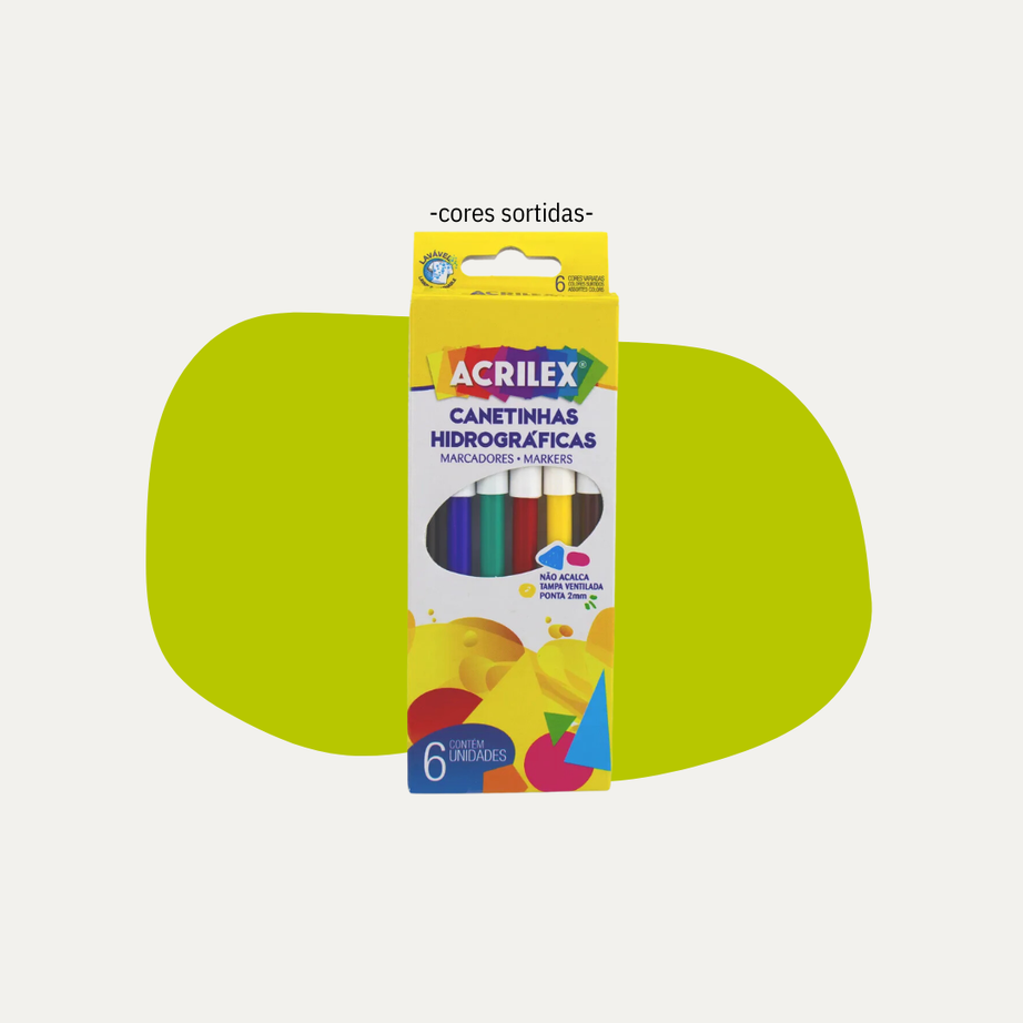 Kit de 06 canetinhas