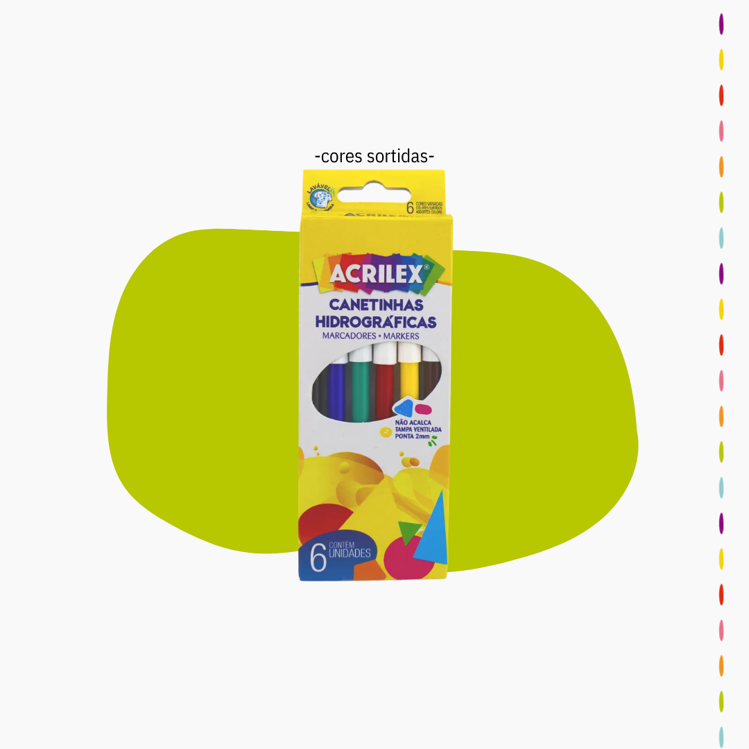 Kit de 06 canetinhas