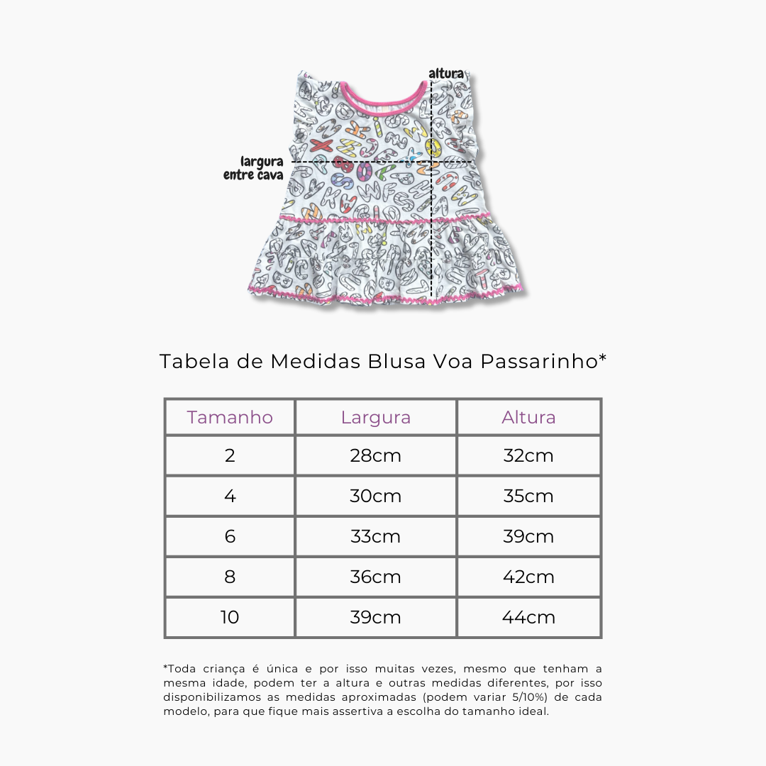 Blusa Alfabeto da PINTA